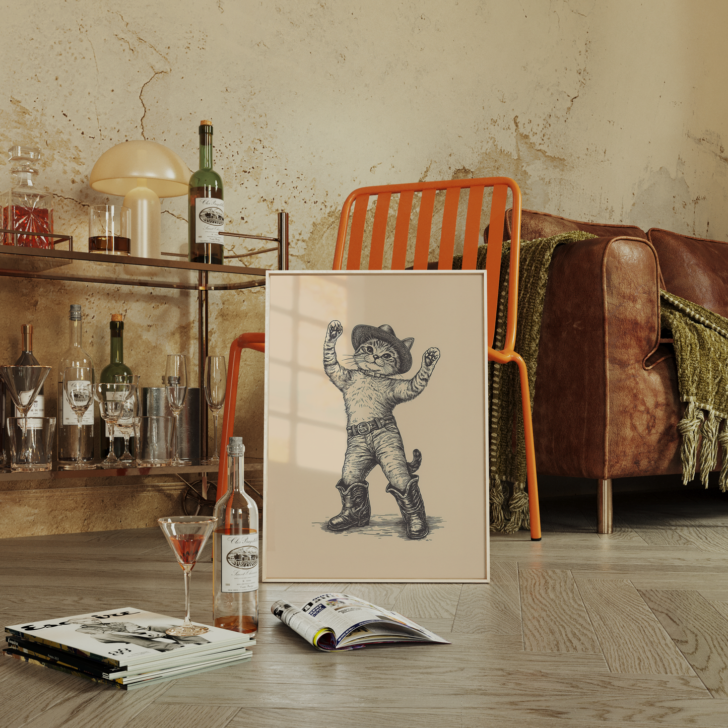 Cowboy Cat Print