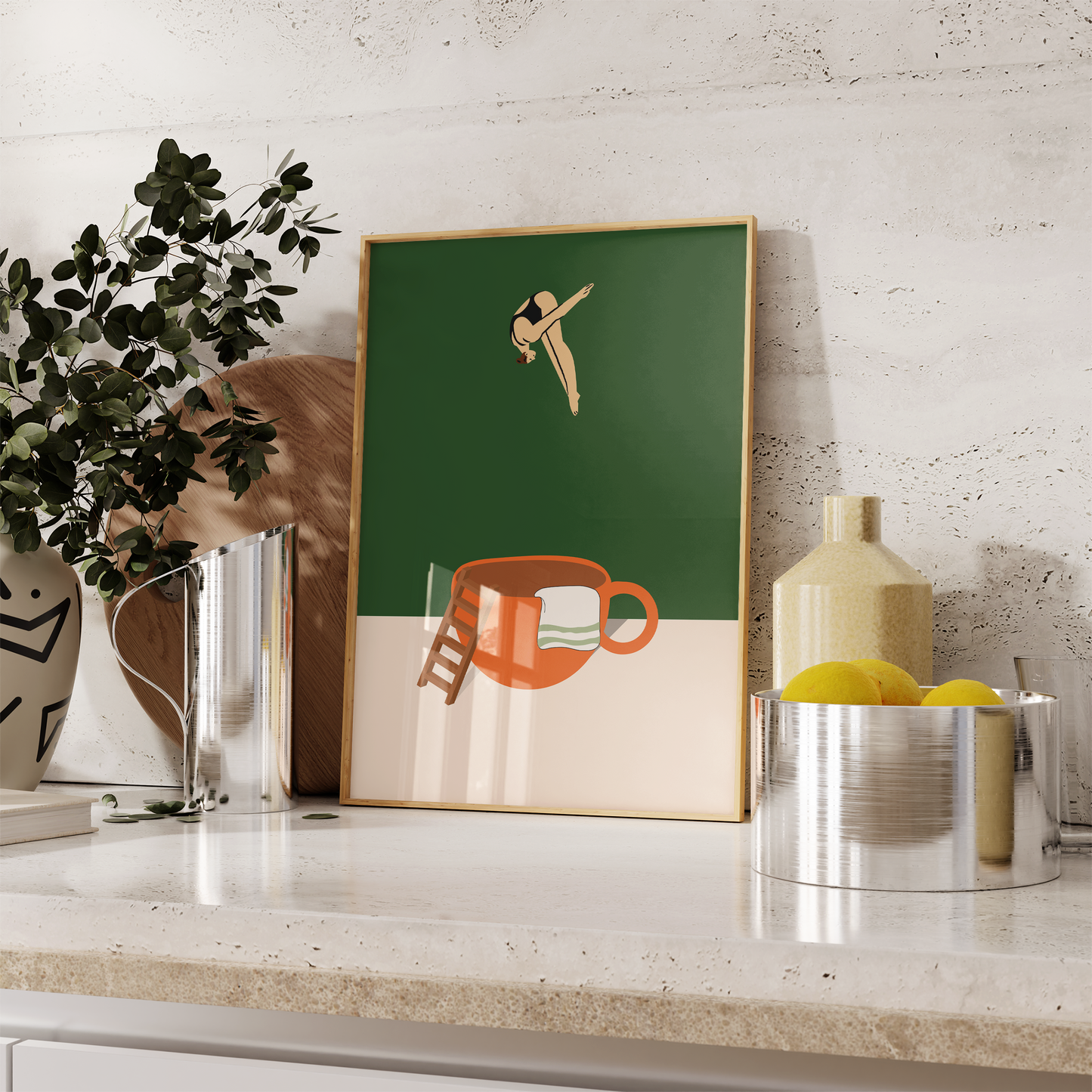 Green Diver Print