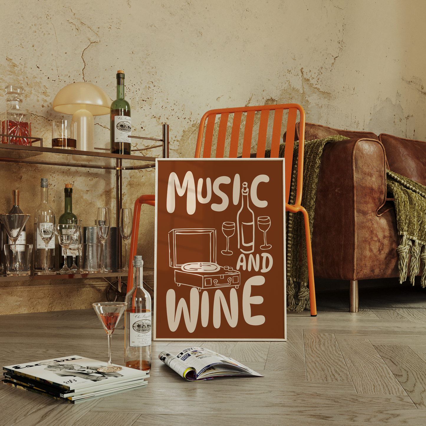 Music and Wine Print