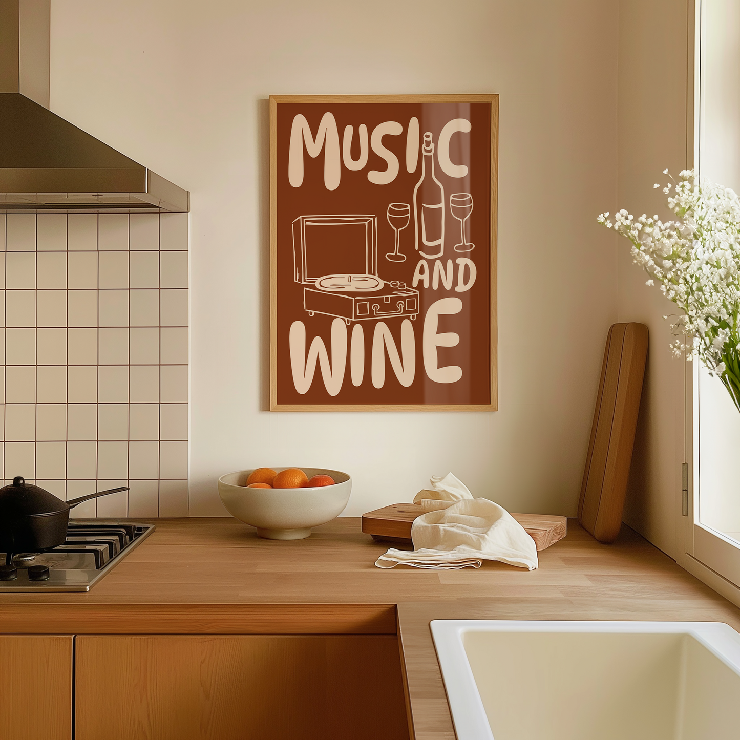 Music and Wine Print