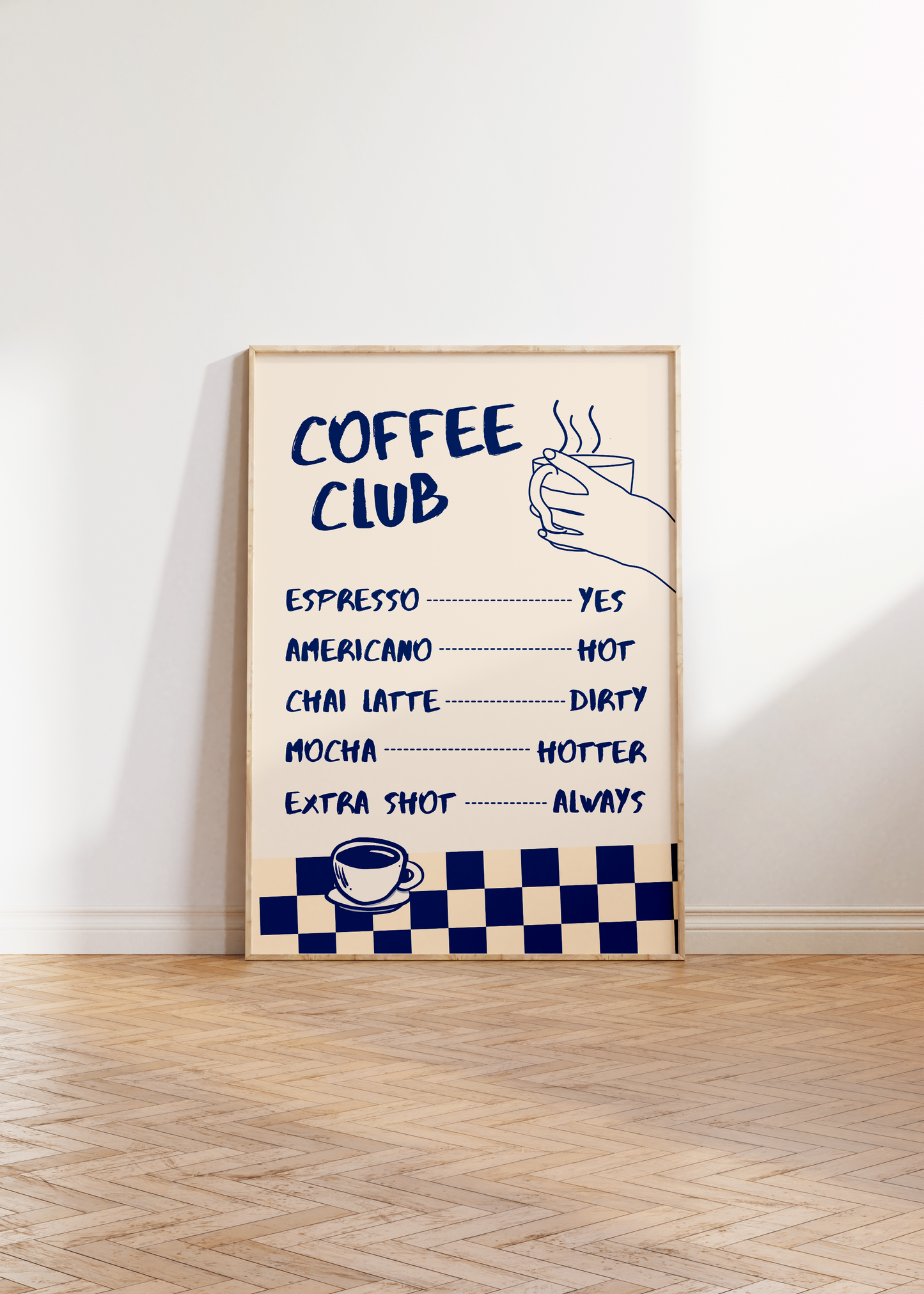 Coffee Club Menu Print