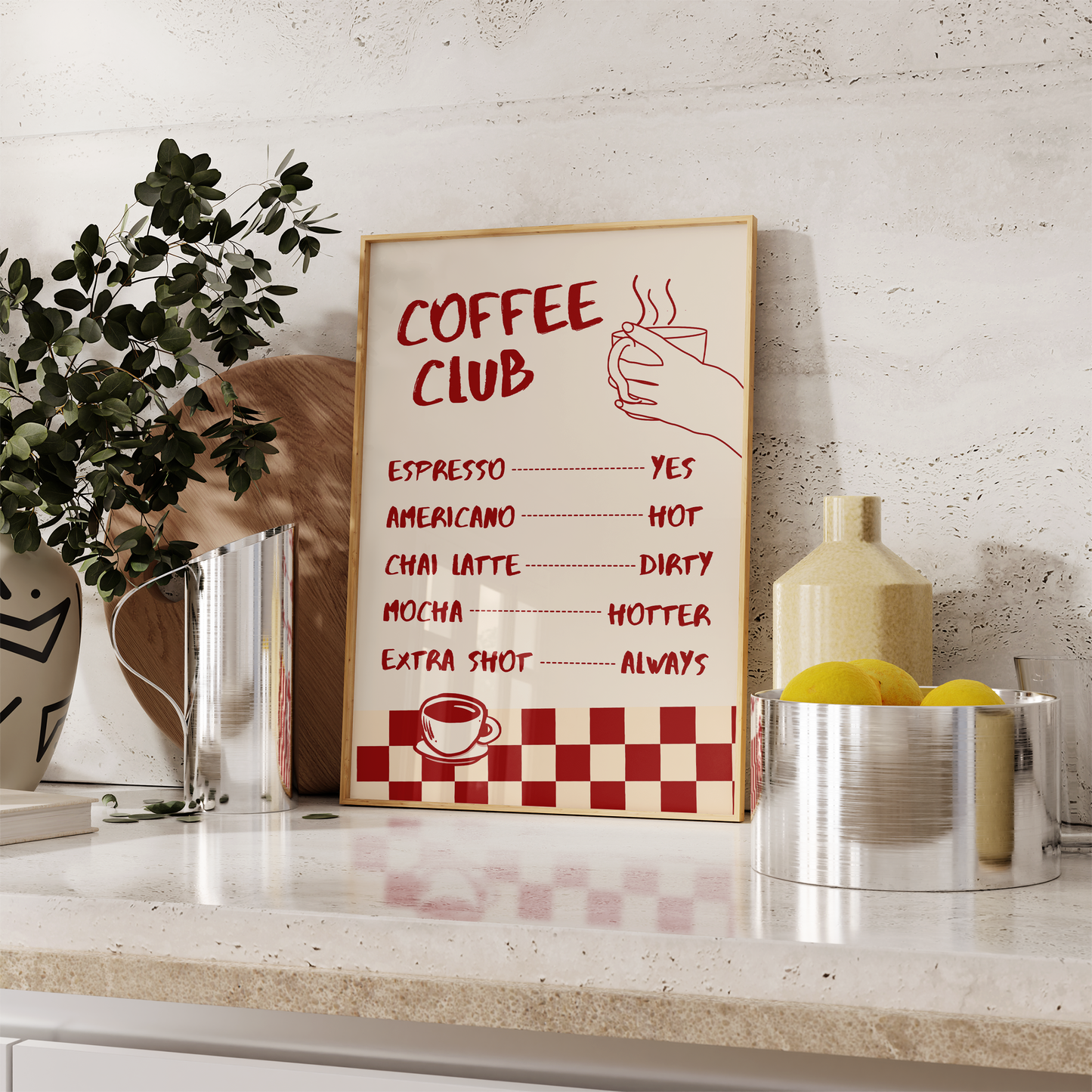 Coffee Club Menu Print