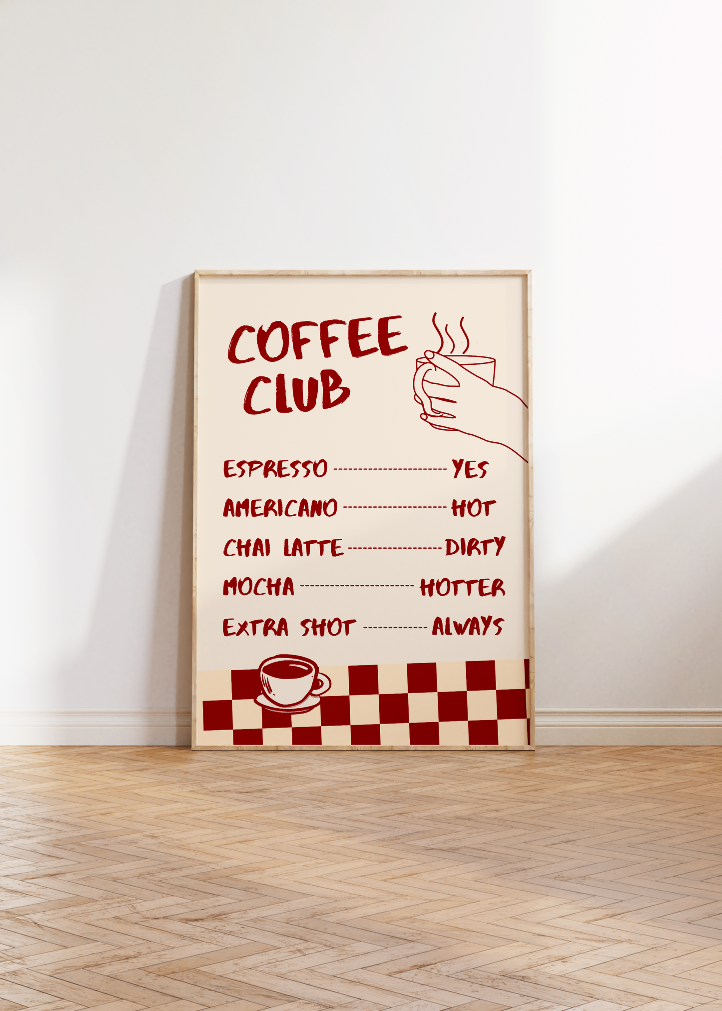 Coffee Club Menu Print