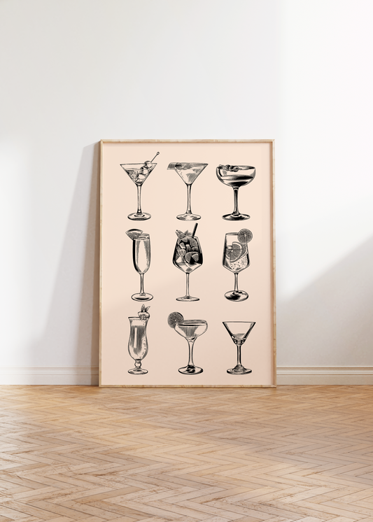 Cocktail Glass Print