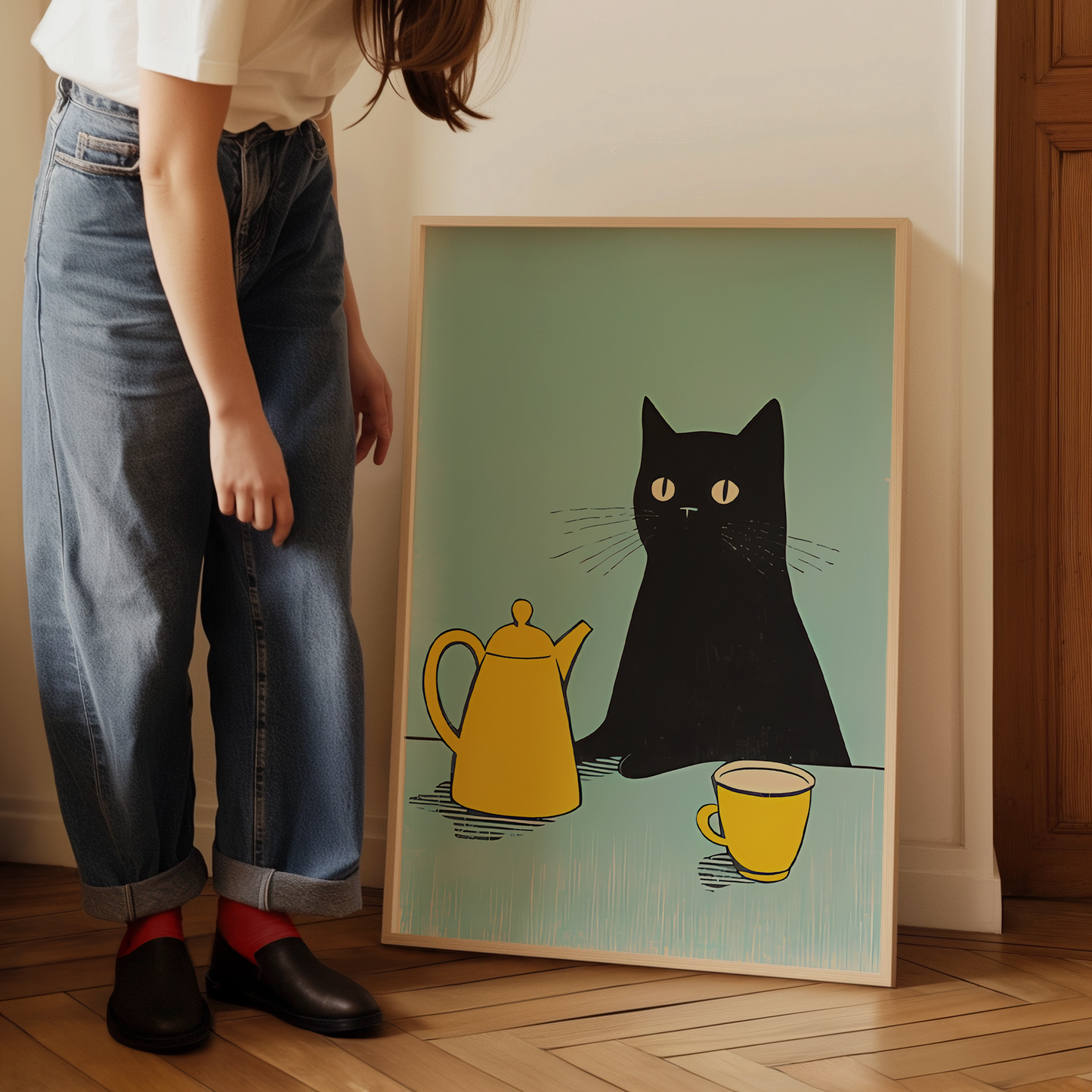 Tea Cat Print