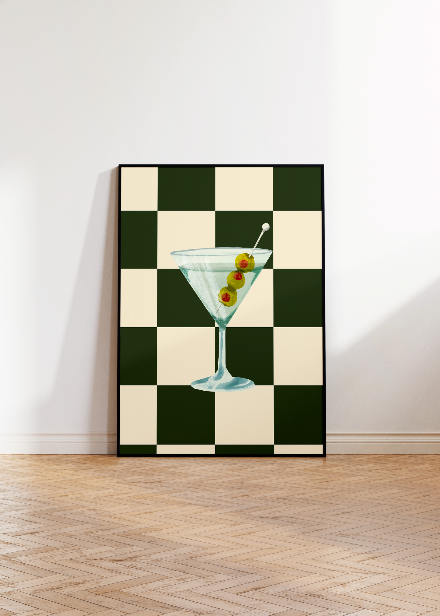 Checkered Martinis Print