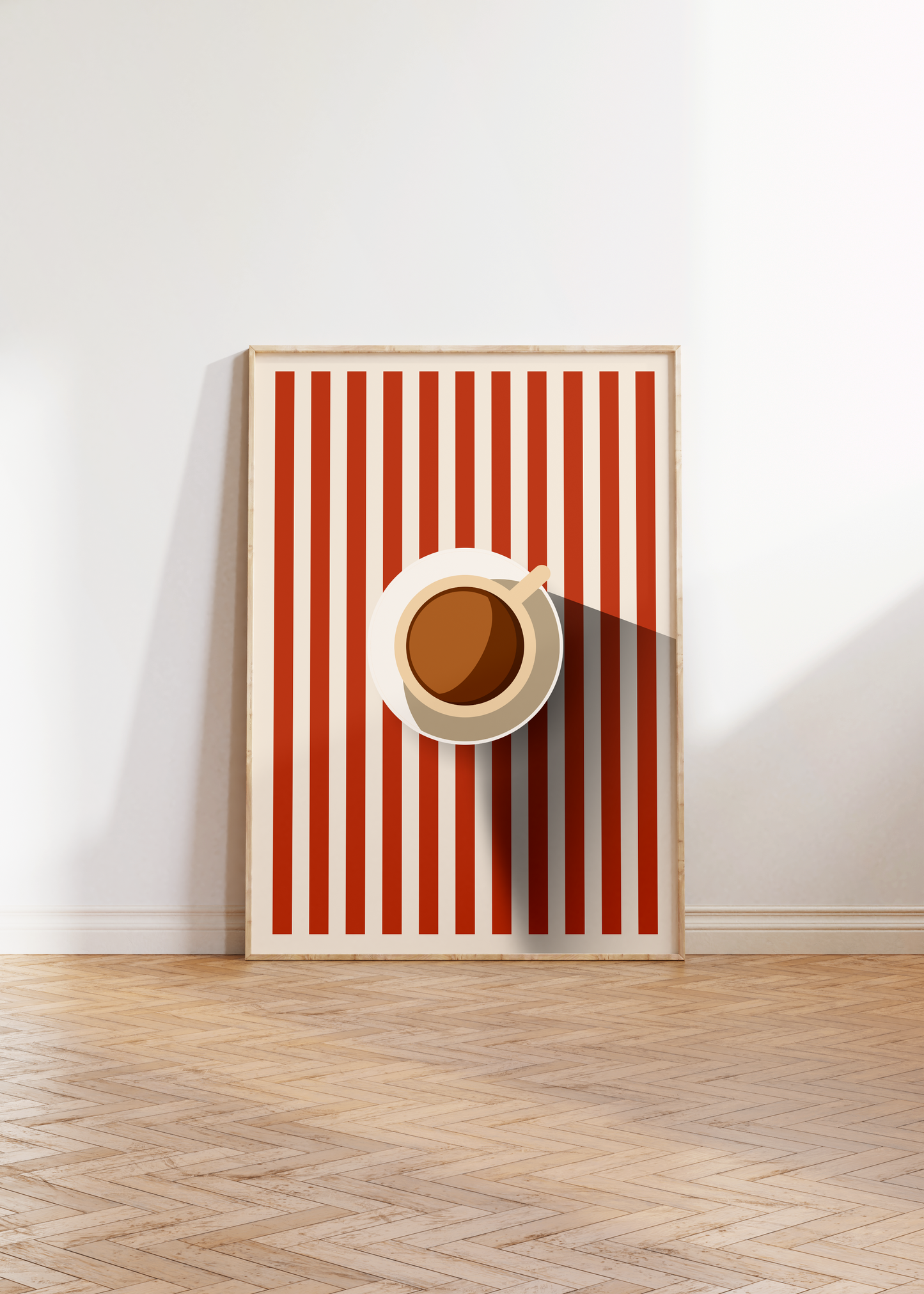 Cup on Stripes Print