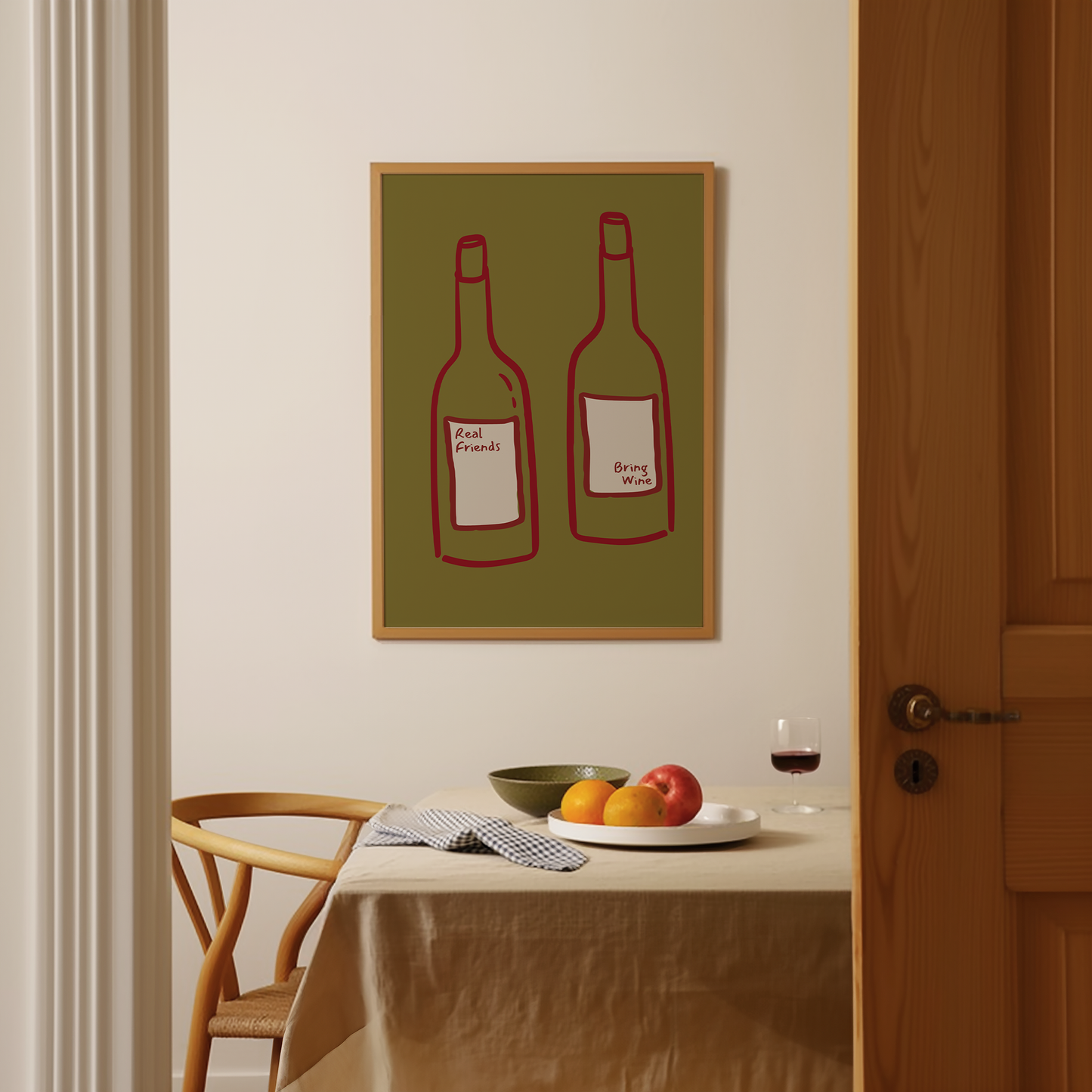 Real Friends Bring Wine Print