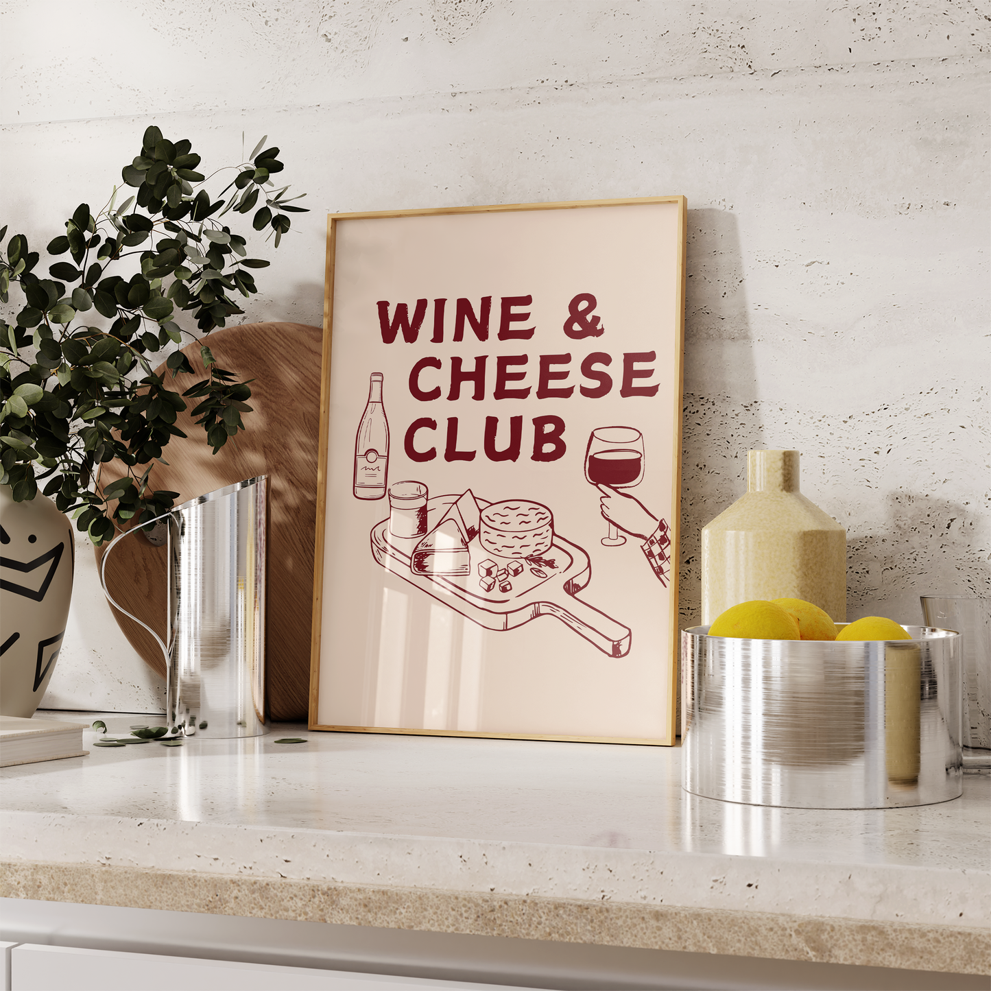 Wine & Cheese Print